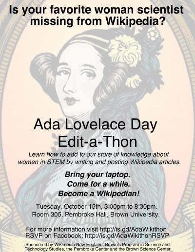 Ada Lovelace Day Edit-a-Thon
