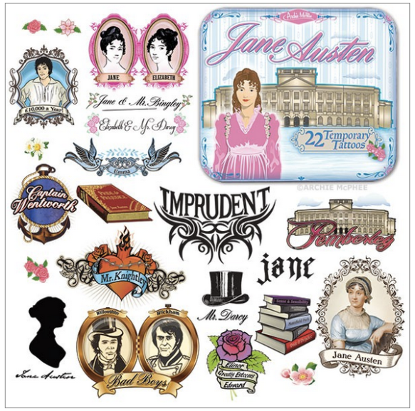 Jane Austen Temporary Tattoos